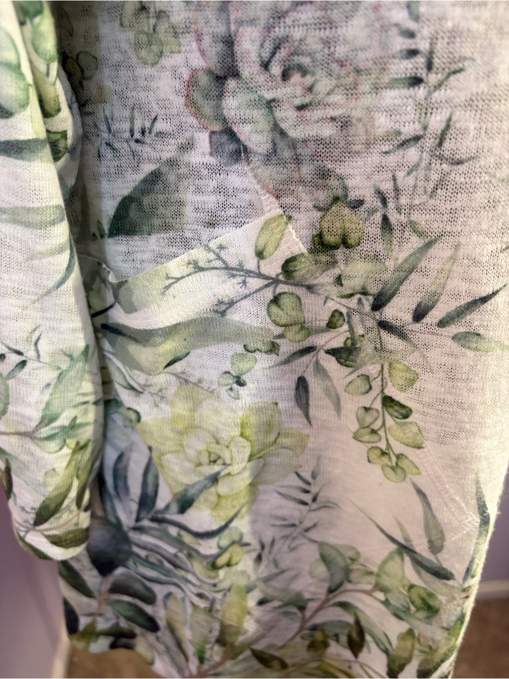 Et Lois Green Print Light Top,Size XL - Picture 6 of 10